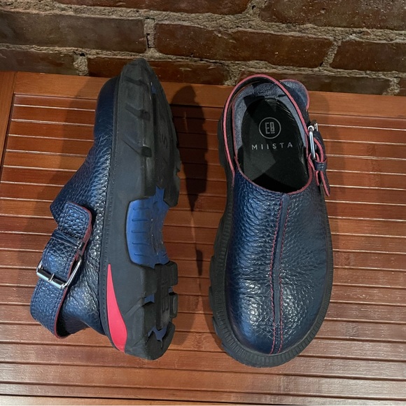 Miista blue leather clogs - Picture 3 of 6